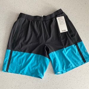 Lululemon. black and teal “light as air shorts”. New with tags. Mens Large.
